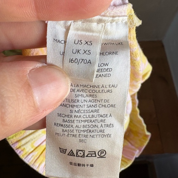 Free People palo duro relaxed fit in Yellow & Pink retro Floral Bermuda’s sz XS - Picture 6 of 9